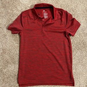 Red and black golf polo